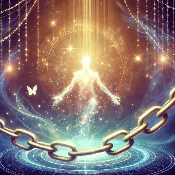 DALL·E 2024-11-21 11.06.21 - A mystical horizontal image representing the service of breaking unwanted connections and resolving conflicts. The scene features glowing, softly brea
